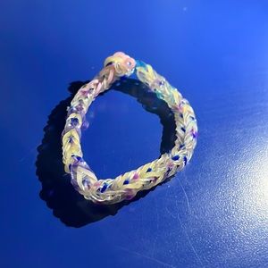 Purple pink blue clear loom bracelet